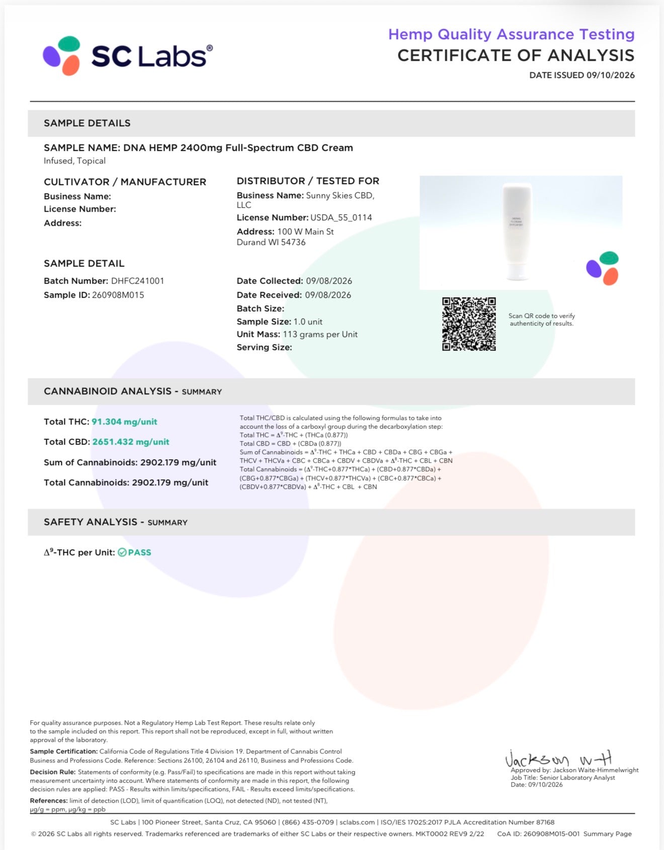 DNA HEMP-CBD Full Spectrum Lotion
